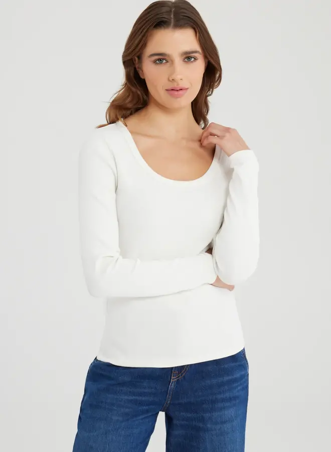 Cup of Joe Long sleeve Dora - White