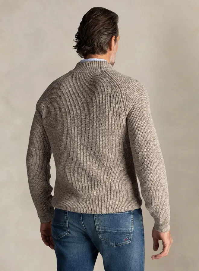 New zealand auckland Half zip trui 25HN411 - 1184 Warm Beige