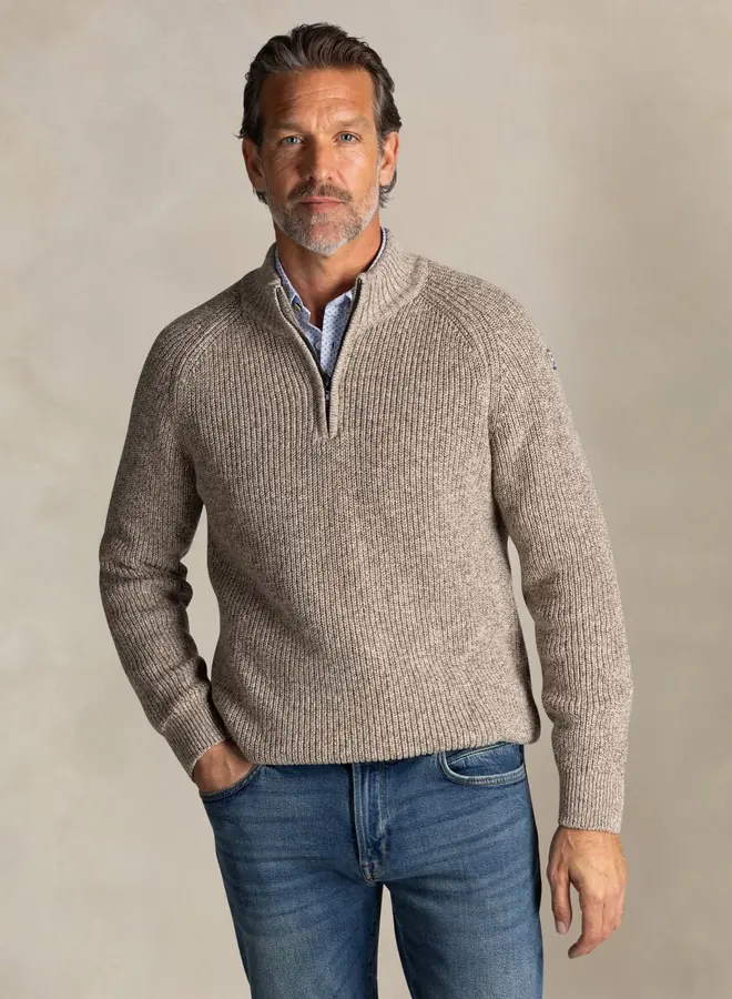 Half zip trui 25HN411 - 1184 Warm Beige