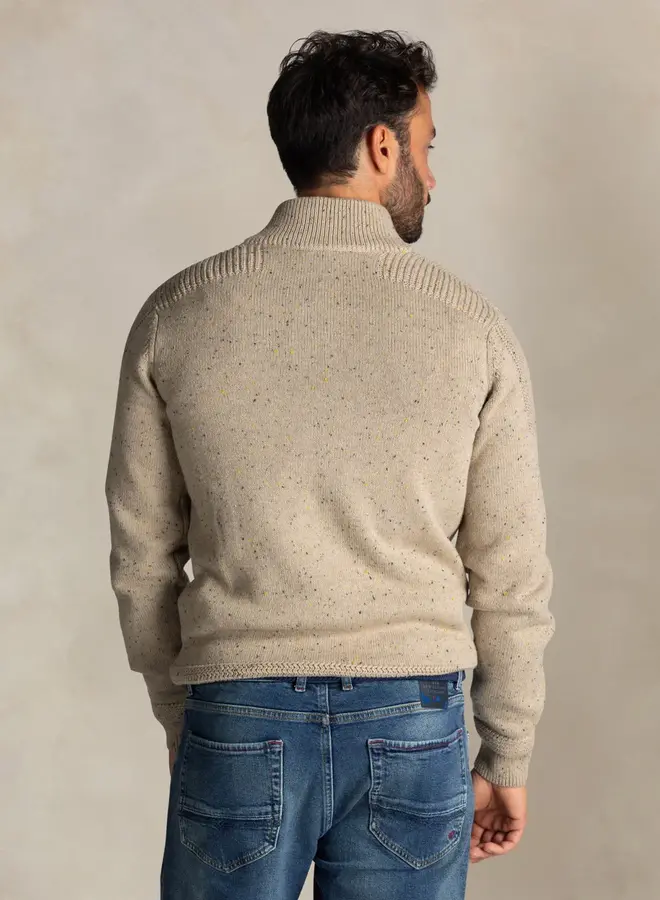 new zealand auckland Half zip trui 25HN475 - 1184 Warm Beige