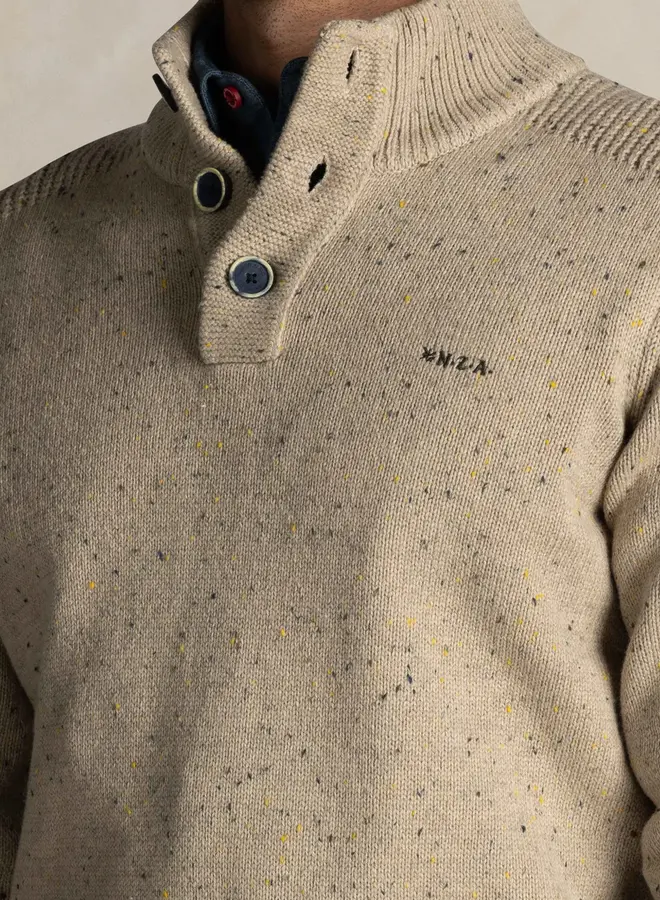 new zealand auckland Half zip trui 25HN475 - 1184 Warm Beige