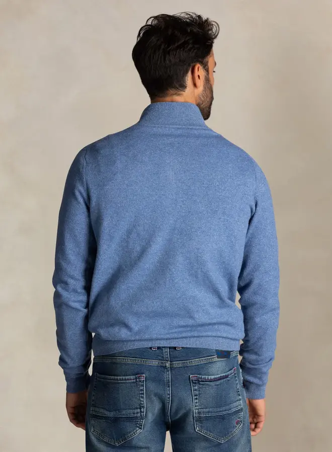 new zealand auckland Half zip trui 25HN414 - 2619 Soft Blue M