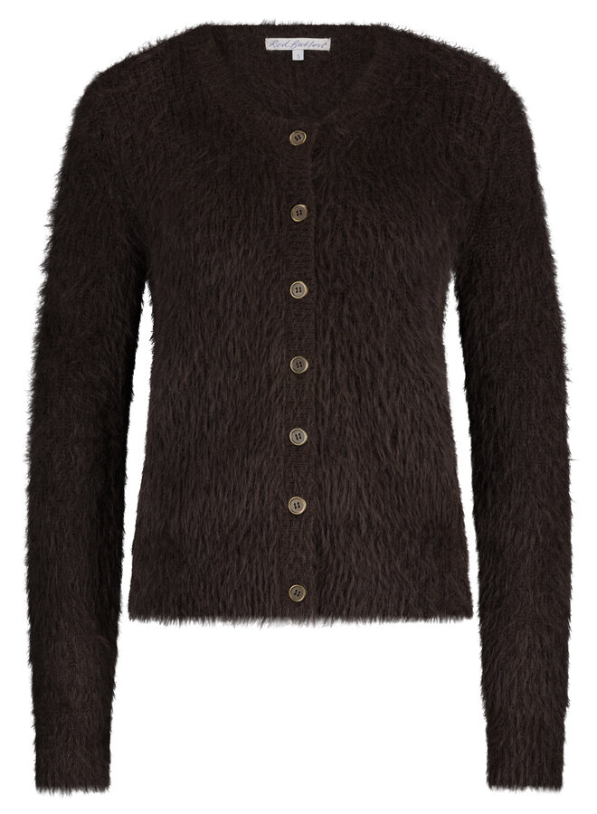 Red Button Vest Fuzzy SRB4643 - 59 Espresso