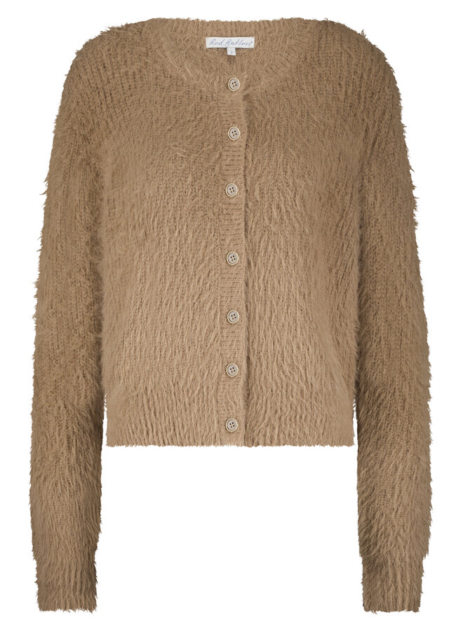 Red Button Vest Fuzzy SRB4643 - 115 Almond