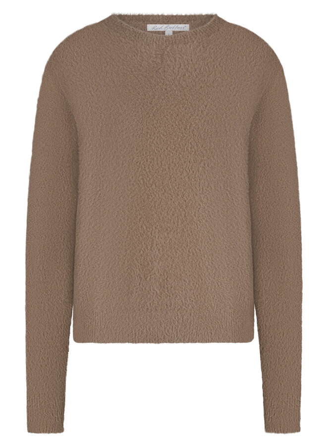 Red Button Fluffy Trui SRB4642 - 421  Mid Brown