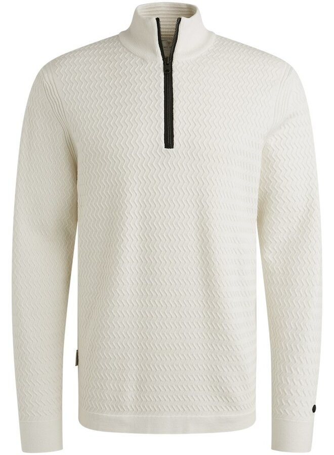 CAST IRON Trui half zip soft blend CKW2509330 - 9001 - vaporous gray