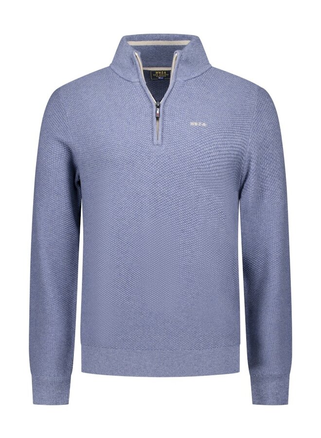 new zealand auckland Half zip trui  25HN478 - SOFT BLUE MELANGE