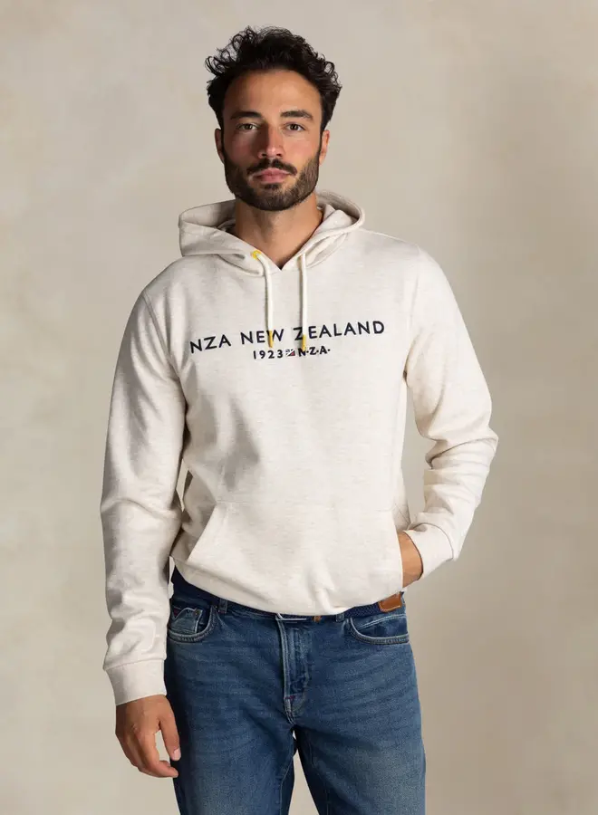 new zealand auckland NZA Trui SWEAT HOODED 25HN316 - warm beige melange