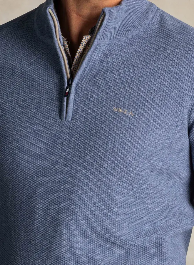 new zealand auckland Half zip trui  25HN478 - SOFT BLUE MELANGE