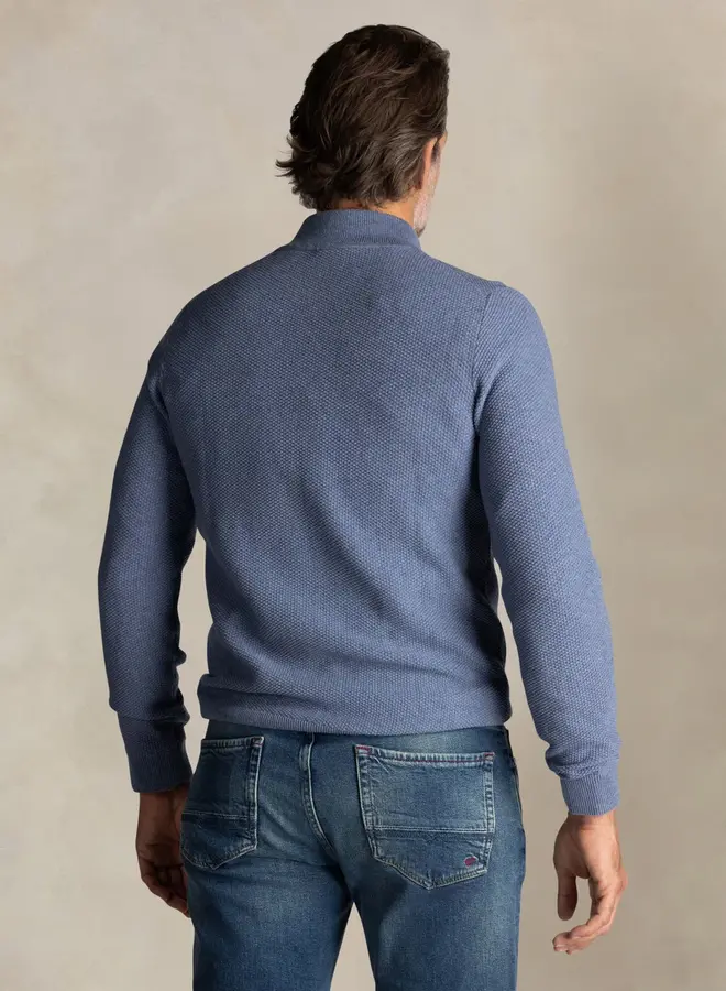 new zealand auckland Half zip trui  25HN478 - SOFT BLUE MELANGE