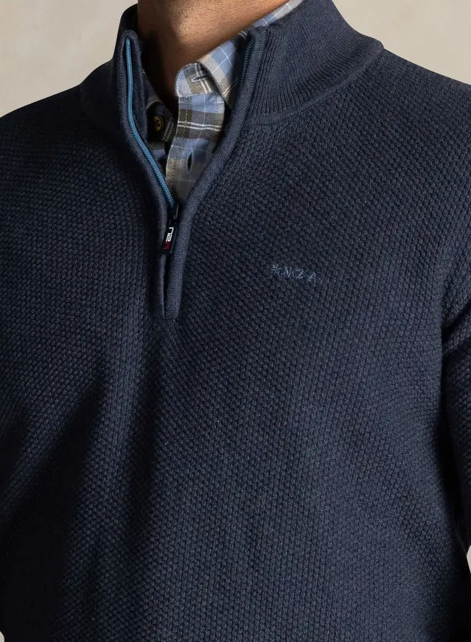 new zealand auckland NZA Half zip trui 25HN478 - Mazarine blue melange