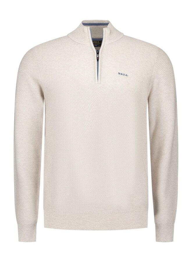 Half zip trui 25HN478 - Warm Beige