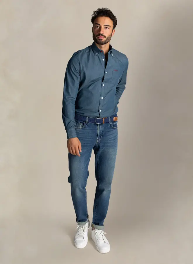 Overhemd 25HN500 - Mazarine blue melange
