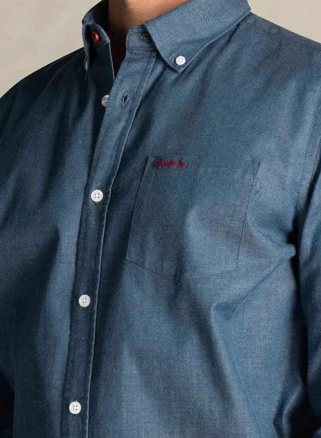 new zealand auckland NZA Overhemd 25HN500 - Mazarine blue melange