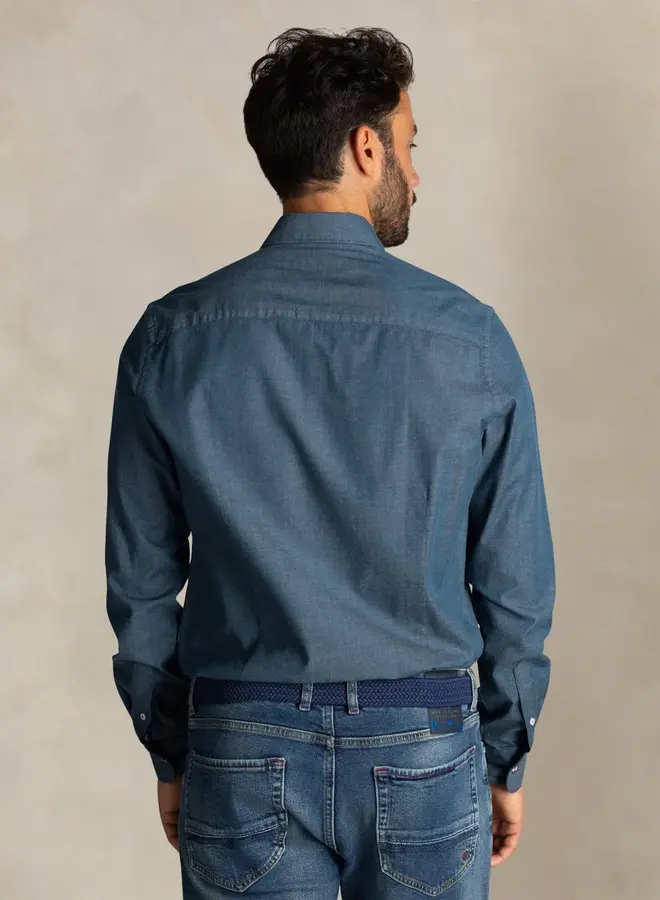 new zealand auckland NZA Overhemd 25HN500 - Mazarine blue melange