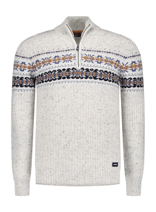 new zealand auckland NZA Half zip trui 25KN405 - 1165 Sea Foam melange