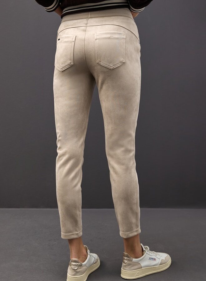 Street One Velours Broek - Dark Morn Beige
