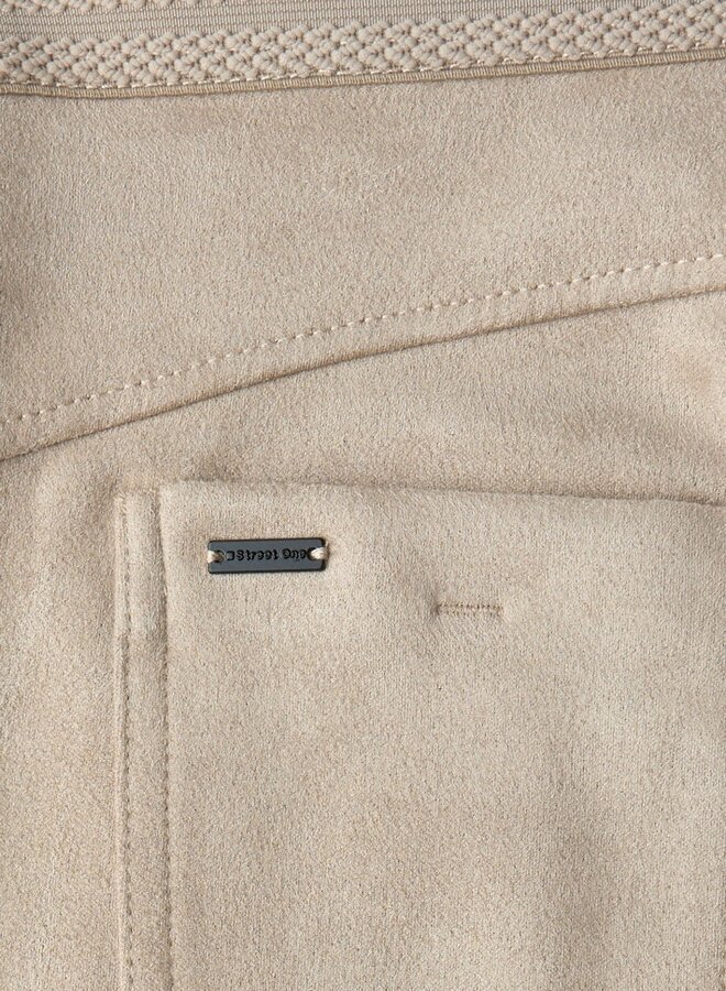 Street One Velours Broek - Dark Morn Beige