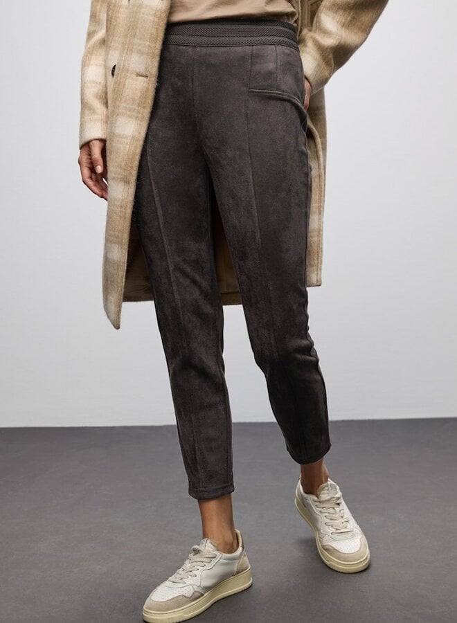 Street One Velours Broek - Darkest Brown
