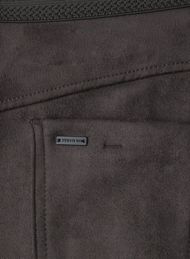 Street One Velours Broek - Darkest Brown