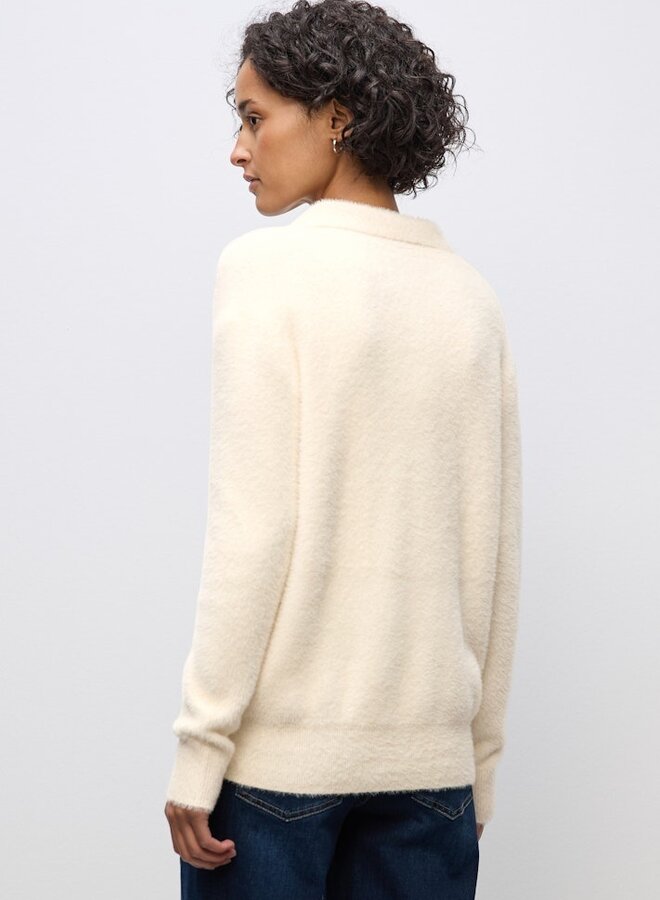 Street One Fluffy Polo Trui A303478 - Soft Beige