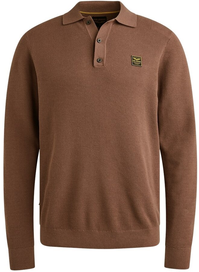 PME Legend Polo Lange Mouw PPS2509851 - 8203 Marron
