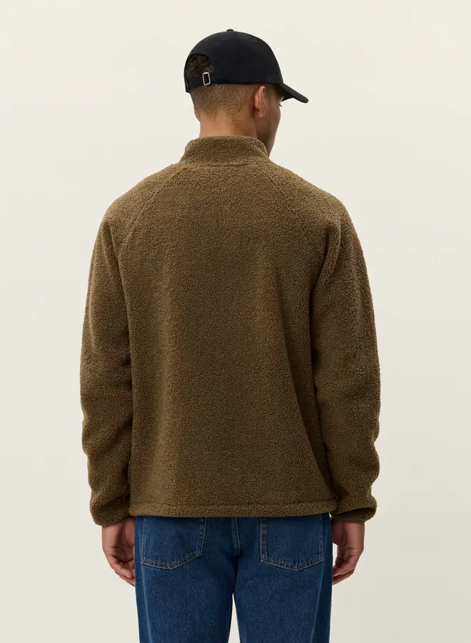 Les Deux Vest 1000395 Creed Teddy Jacket - 826 Teak