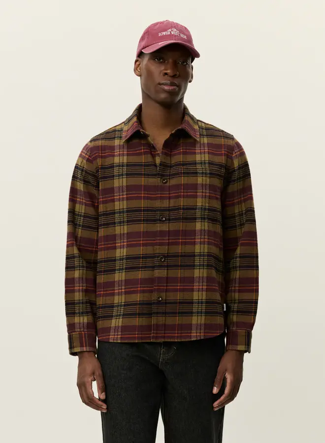 Les Deux 1000546 Lennon Check Overshirt - 625 Fudge