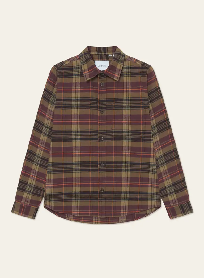 Les Deux 1000546 Lennon Check Overshirt - 625 Fudge