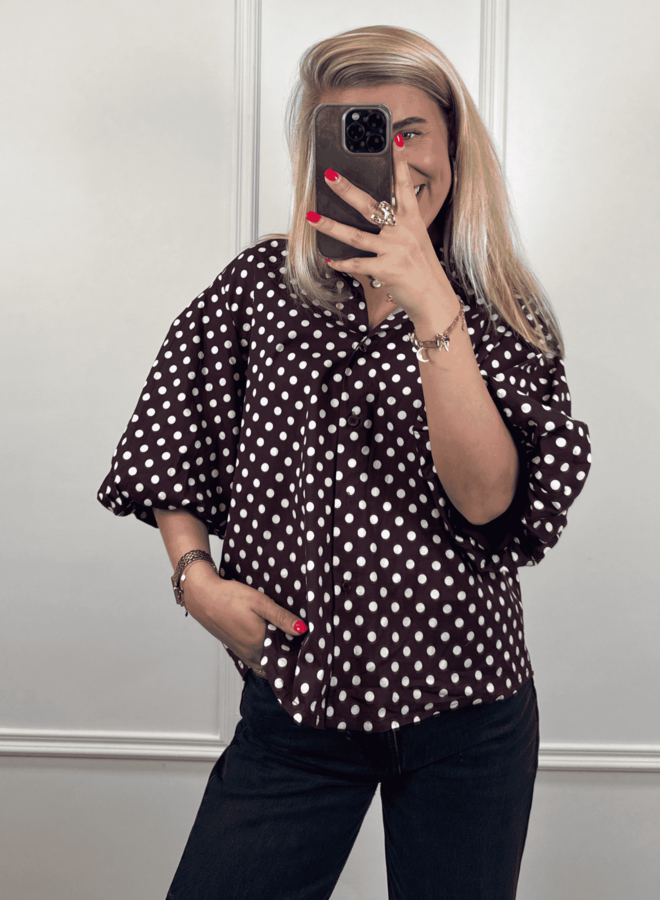 Ambika 60655 Blouse Stip - Bordeaux