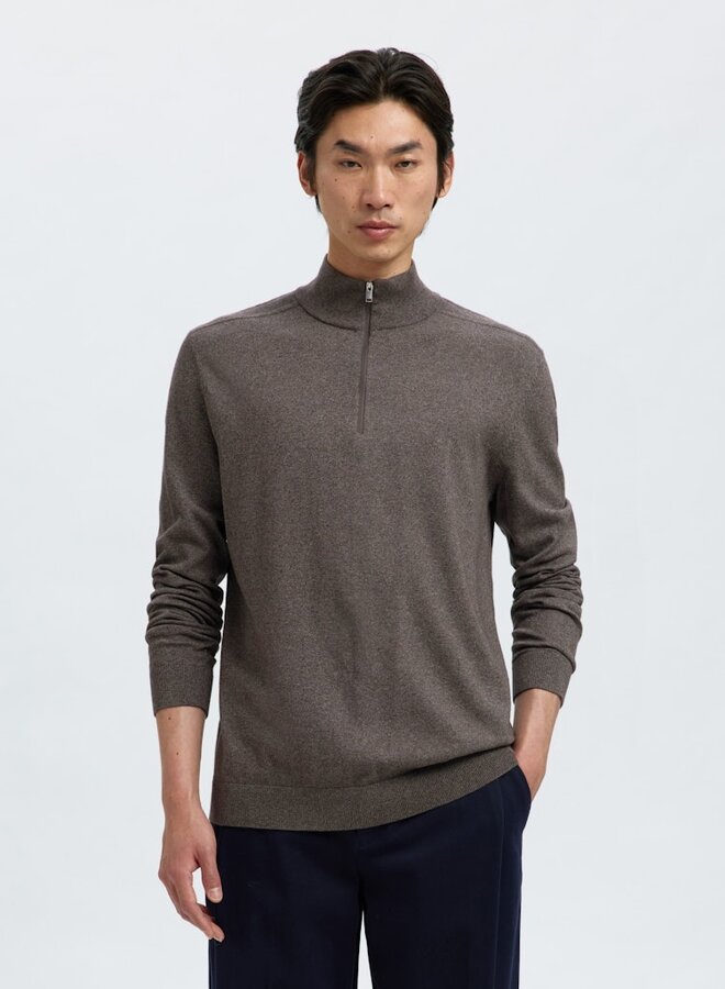 Half Zip Trui  SLHBERG 16074687 - Morel Twist