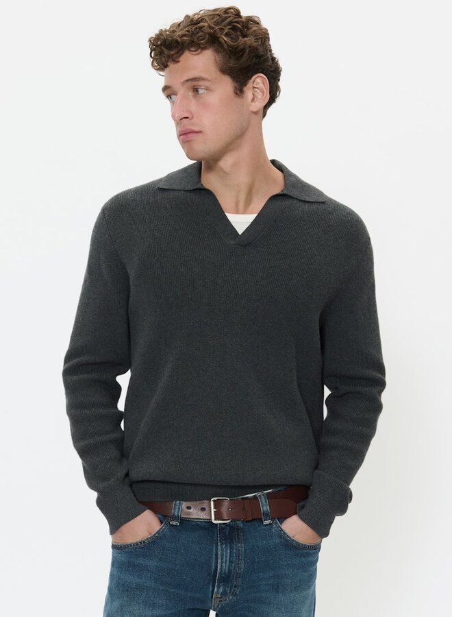 Matinique Trui Polo 30208618 Makollo - 300270 Dark Grey Melange