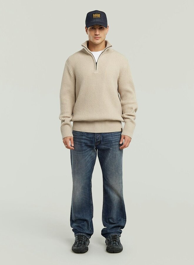 G-Star Trui Essential half zip knit D23938E212 - Dk Brick