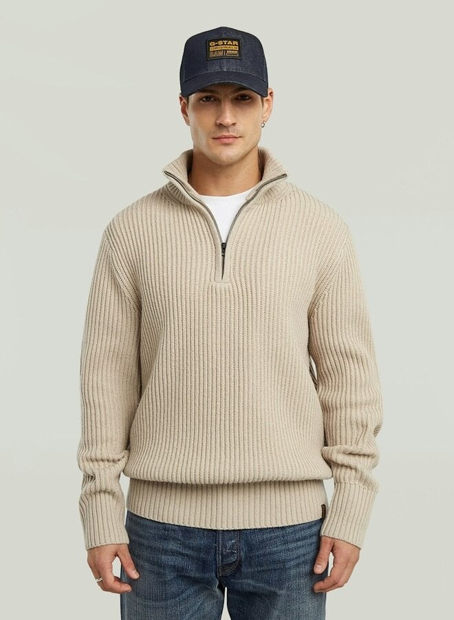 Trui Essential half zip knit D23938E212 - Dk Brick