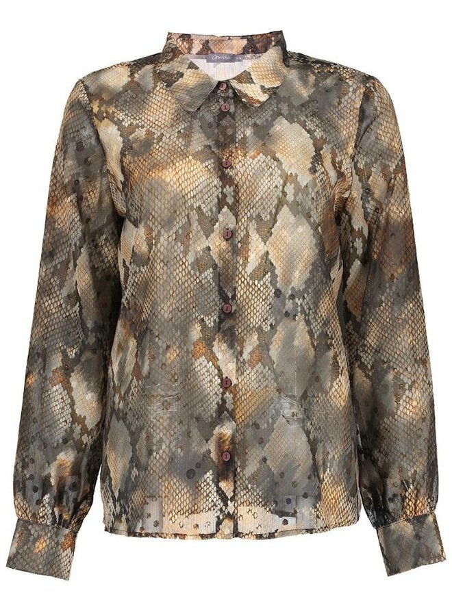 Geisha Blouse print 5363420 - Grey/Brown