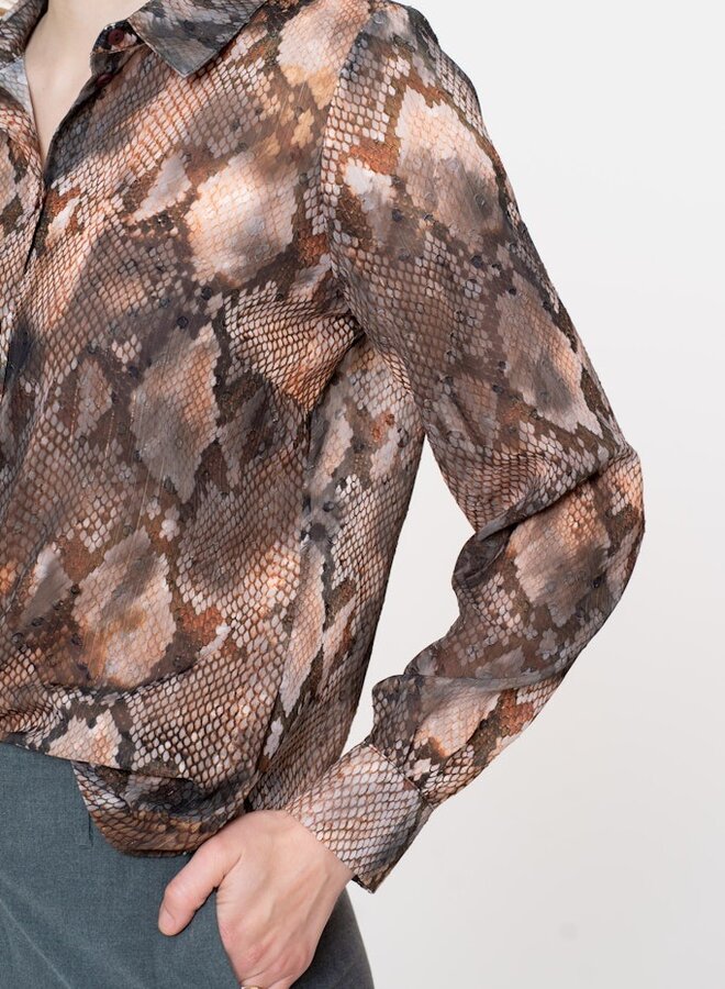 Geisha Blouse print 5363420 - Grey/Brown