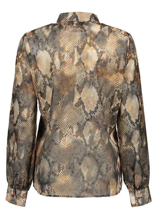 Geisha Blouse print 5363420 - Grey/Brown