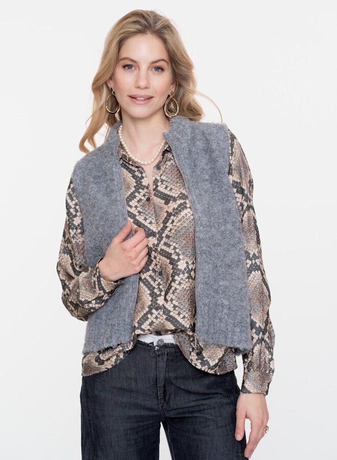 Geisha Vest Pullover sleeveless with zipper 5457429 - Mid Grey