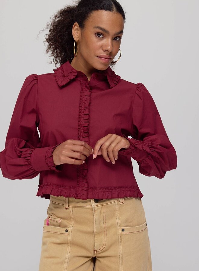 Harper and Yve Blouse Ellie AW25P603 - 317 Wine Berry