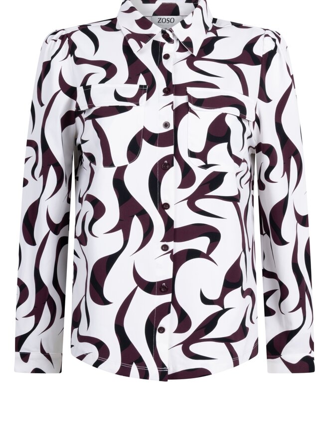 Zoso Blouse 255Hailey - 0005-0078 Offwhite/Bordeaux