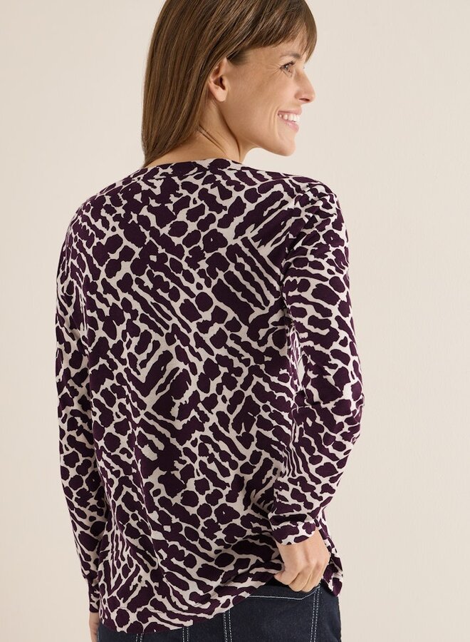 Cecil Blouse Print B324161 - Eggplant Red