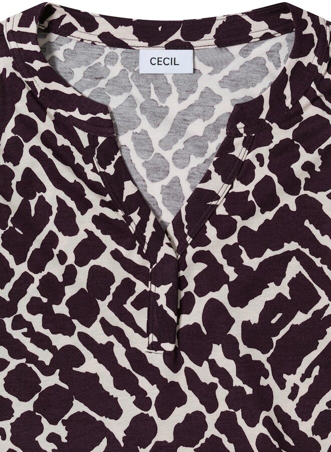 Cecil Blouse Print B324161 - Eggplant Red