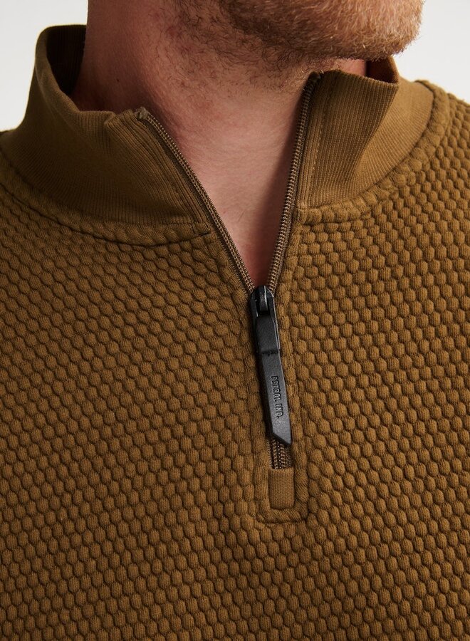 Petrol Half-Zip Trui M-3050-SWC368 - 7145 Antique Bro