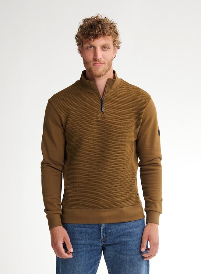 Trui Half Zip M3050SWC368 - antique bro