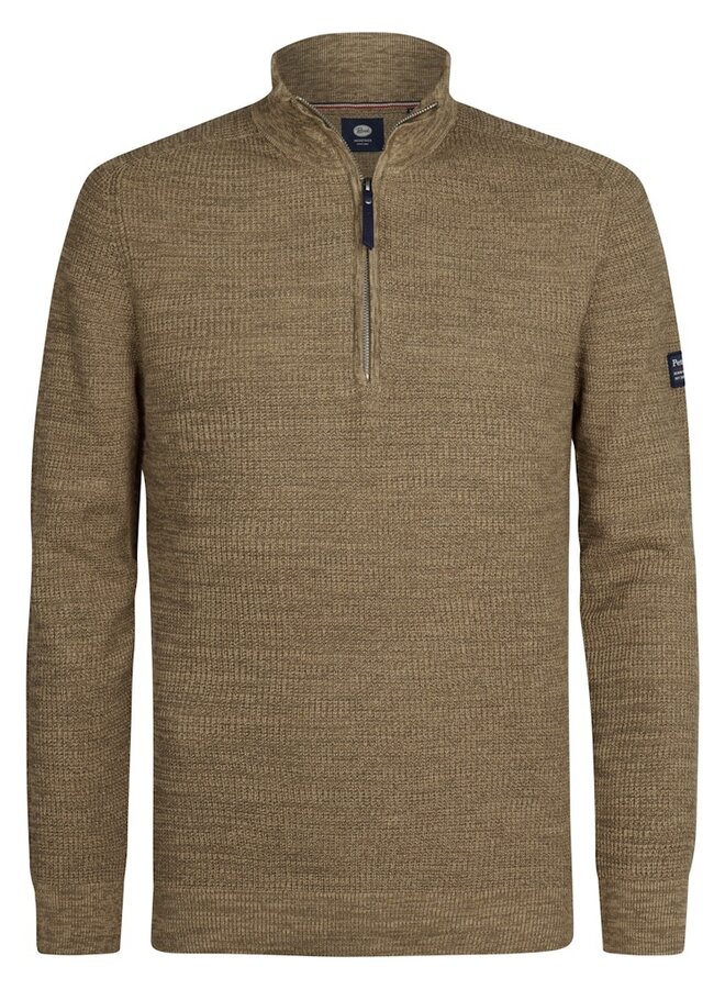 Petrol Trui Half Zip 240080006880 - tan