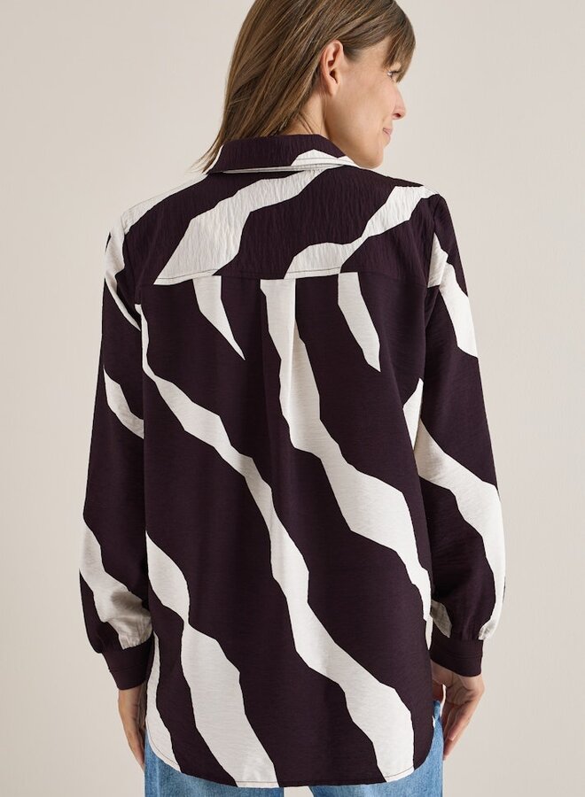 Cecil Blouse Print B346103 - Eggplant Red