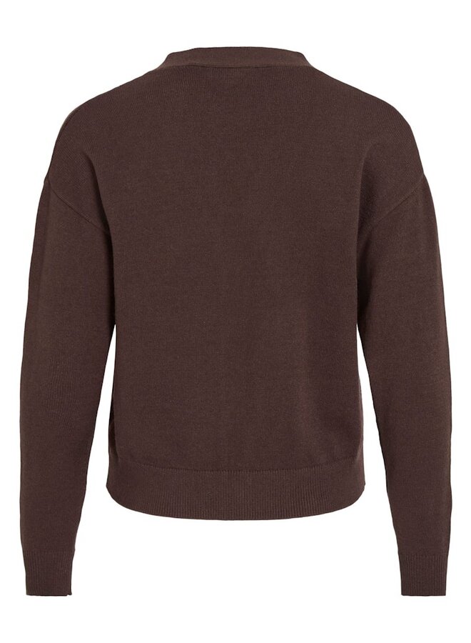 Vila Vest VIRIL V-NECK KNIT CARDIGAN 14107411 - Coffee Bean
