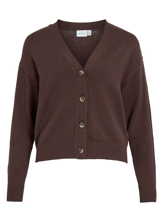 Vest VIRIL V-NECK KNIT CARDIGAN 14107411 - Coffee Bean