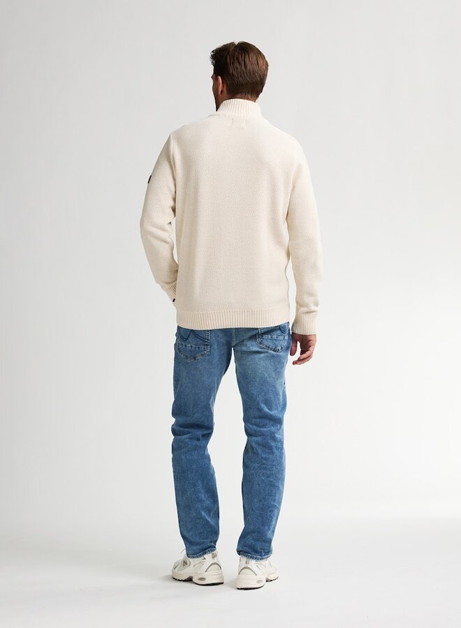 Petrol Trui Half Zip M3050KWC255 - 1108 Raw Sand