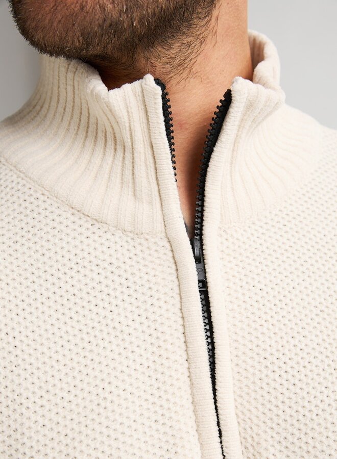 Petrol Trui Half Zip M3050KWC255 - 1108 Raw Sand